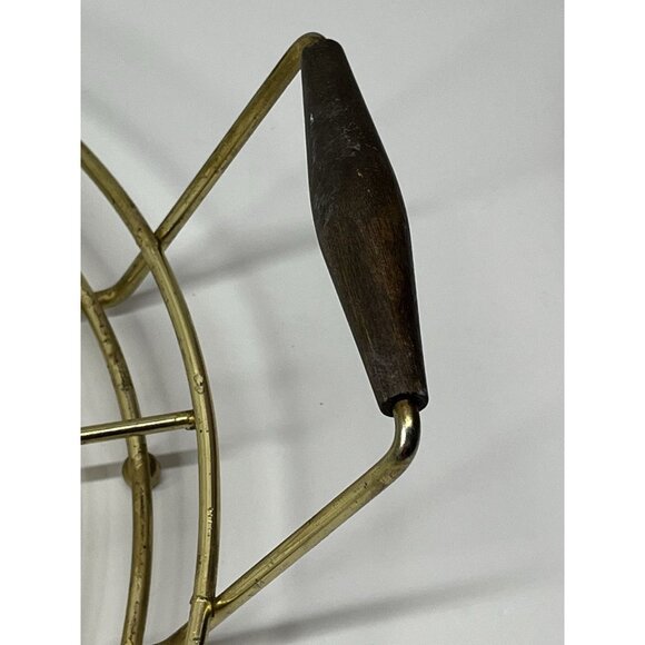 Vintage Brass Punch Bowl Caddy Mid Century Modern - Picture 4 of 14